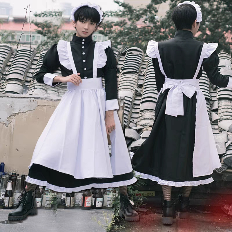Maid Outfit Black Men Wear Cosplay Cute Japanese Lolita Skirt Anime Maid Clothes Lolita Women s Clot Shopee Philippines