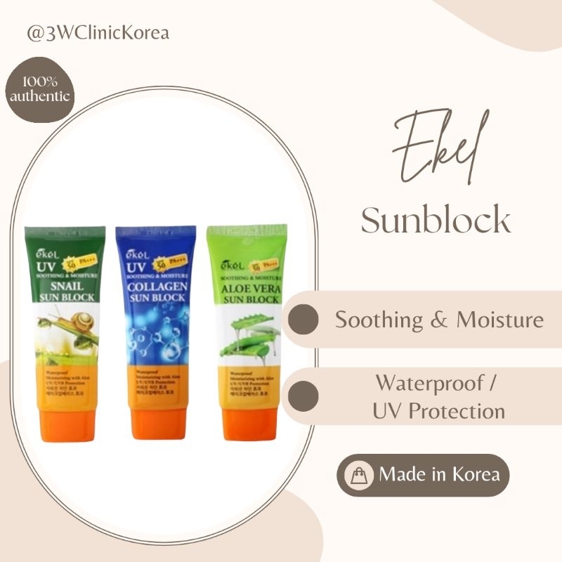 EKEL Soothing & Moisture Sun Block SPF 50 PA+++ [70ml] | Shopee Philippines