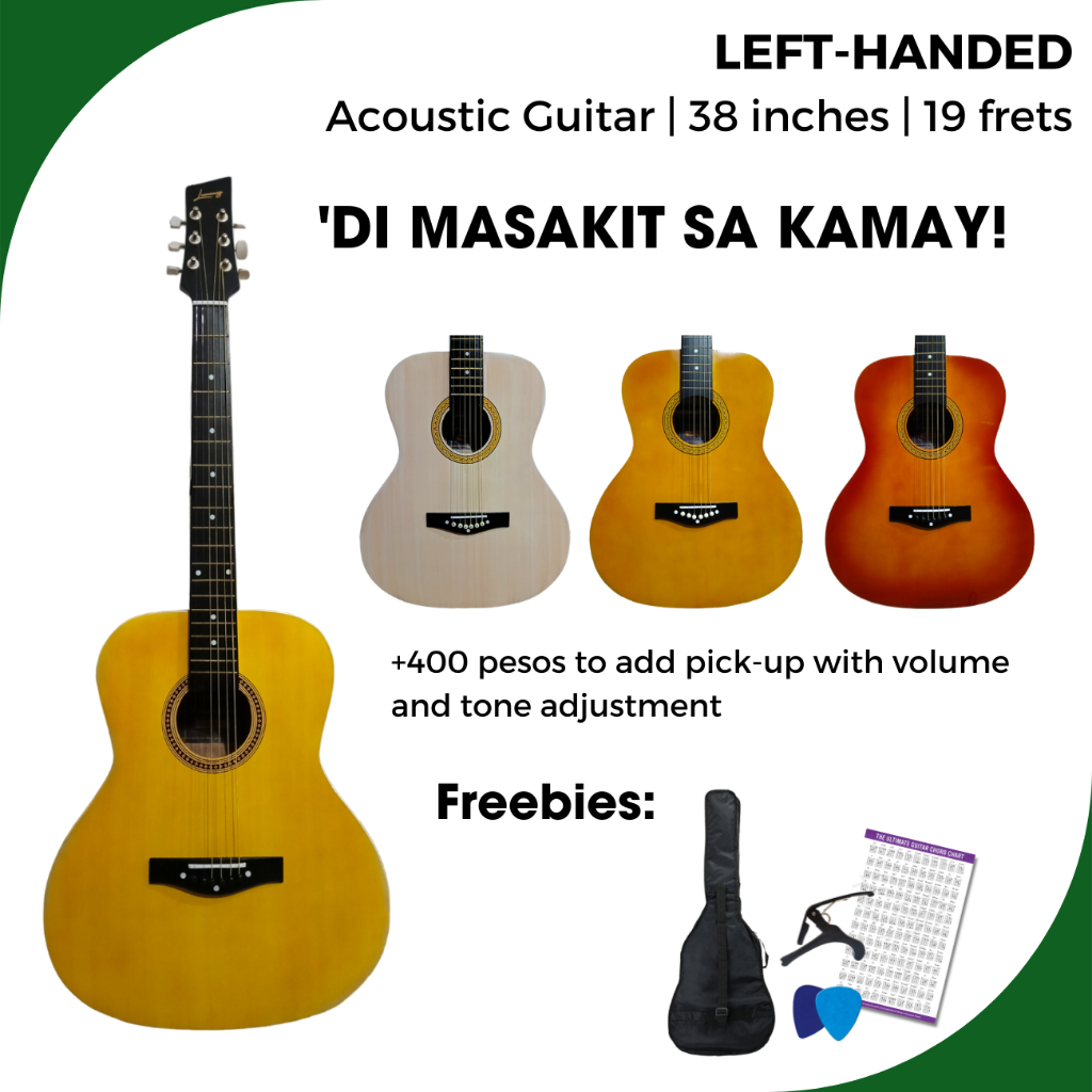 Lumanog Lefthanded Junior Acoustic Guitar 38 inches Shopee Philippines