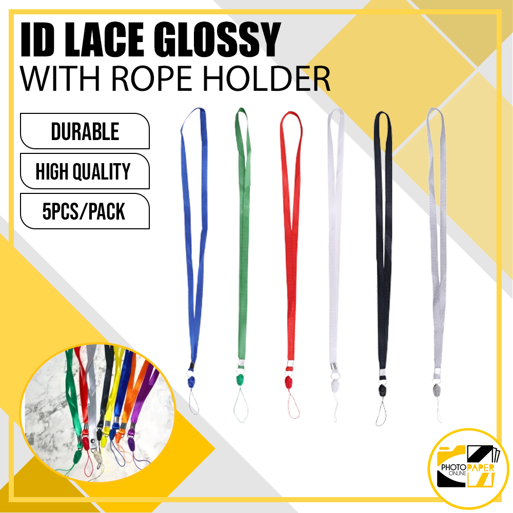 5PCS ID Lace Glossy with rope holder 53.5 x 1 cm Lanyard ID Holder