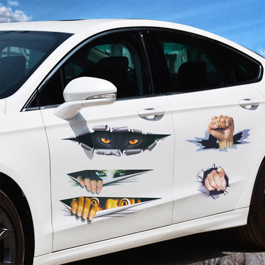 【In Stock】3D Simulation Eyes Creative Peeking Monster Car Auto Sticker ...