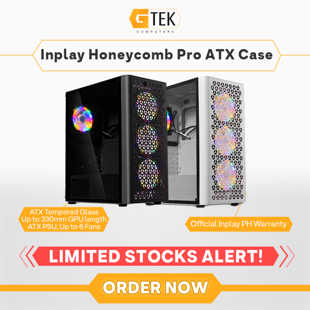 Inplay Honeycomb Pro High Airflow Atx Gaming Case Black White