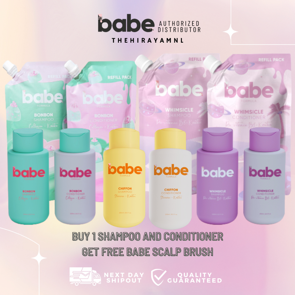 Babe Formula CHIFFON BONBON WHIMSICLE Shampoo And Conditioner Bottle And Refill Pack