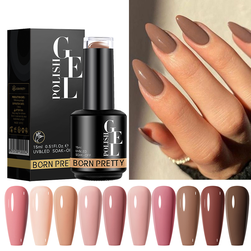 【COD Local Shipping】BORN PRETTY 15ml Gel Nail Polish Glitter Coffee