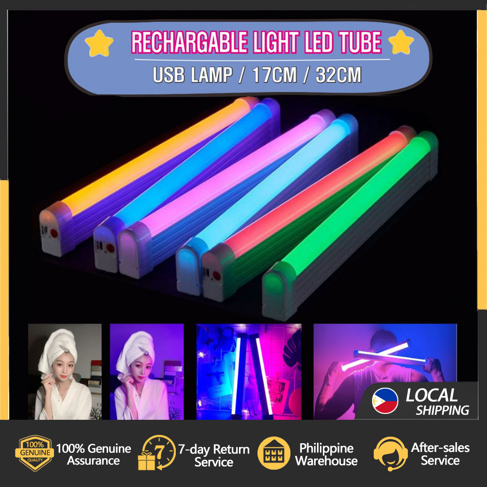 Rechargable RGB LED Light Tube USB Lamp Stick Night Light Handheld ...