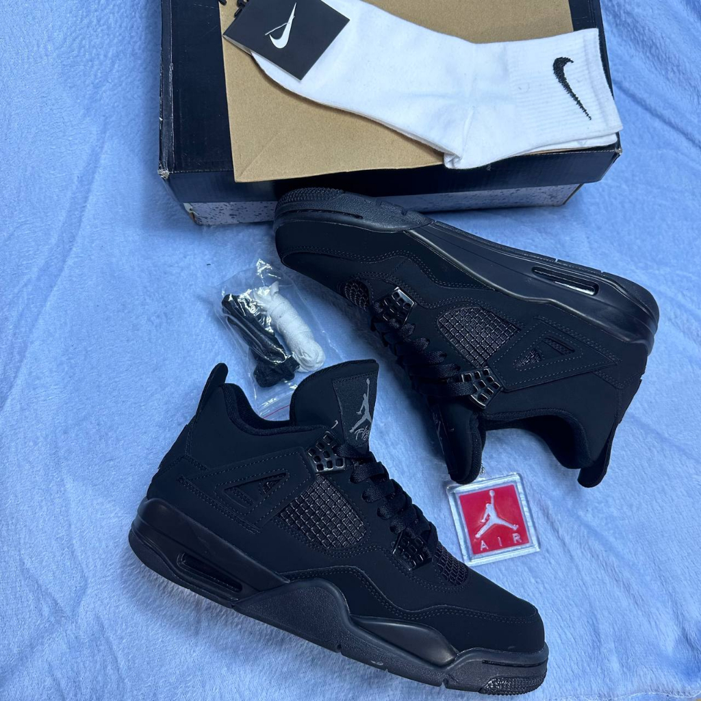 JORDAN 4 black w/FREE socks and paper bag Shopee Philippines