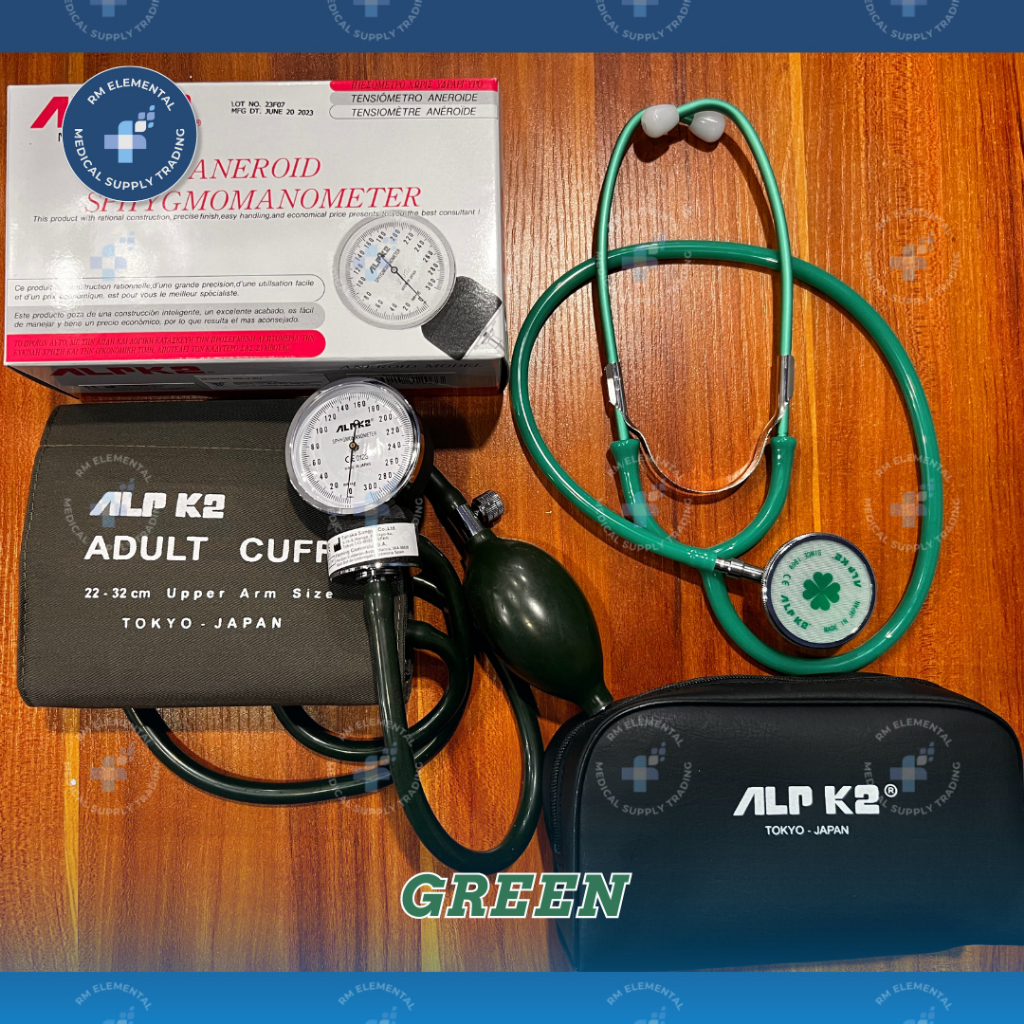 Alpk2 Aneroid Sphygmomanometer + Stethoscope Manual BP Set Japan