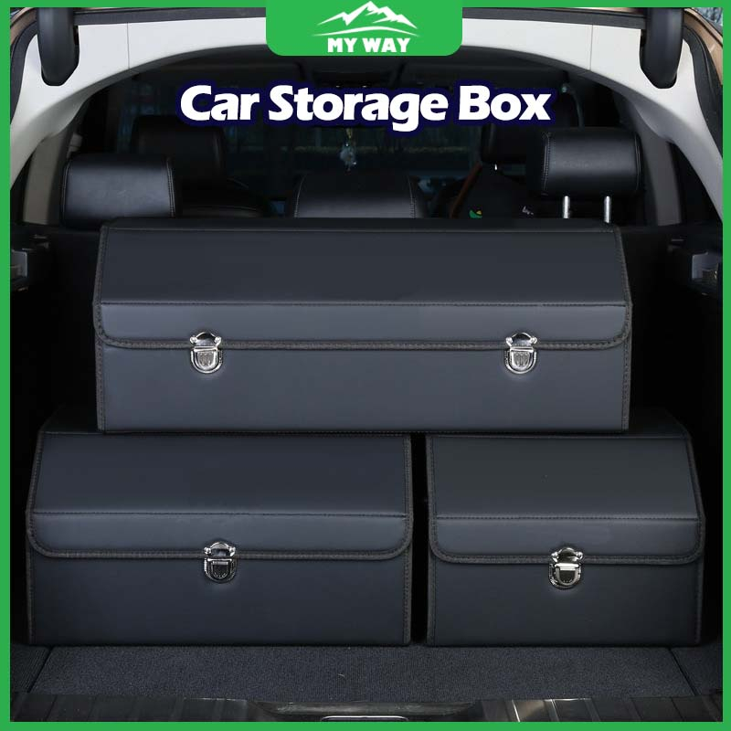 30inch Car Trunk Storage Box, High-Grade Leather Material, Foldable ...