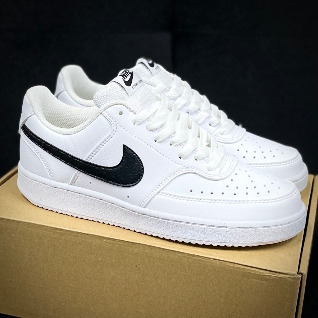 Nike Court Vision Low Next Nature White/Black | Shopee Philippines