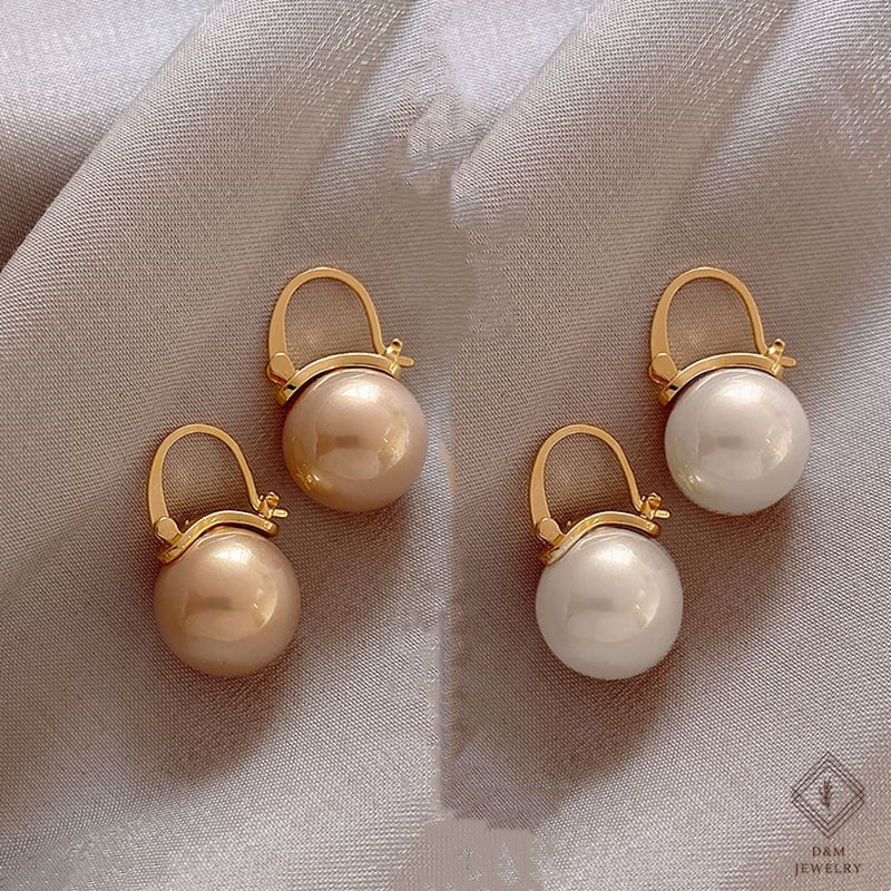 Retro Fashion Pearl Earrings Basic Pearl Ball Drop Earrings Simple