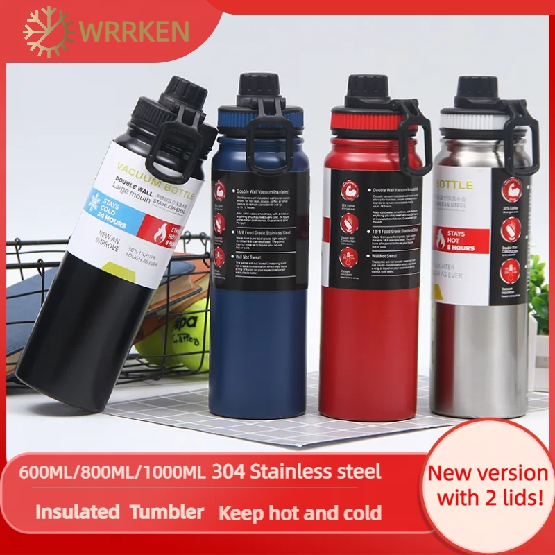 600ML/800ML/1000ML Tumbler Stainless Steel Thermos Insulated Vacuum ...