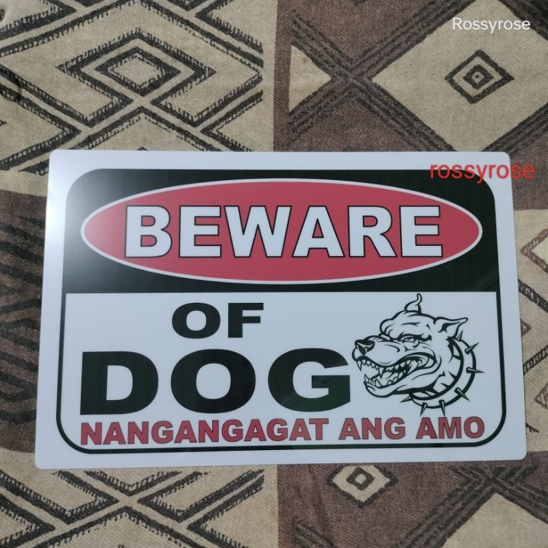 PVC Beware of Dog Nangangagat Ang Amo PVC Plastic Signage (7.8x11 ...