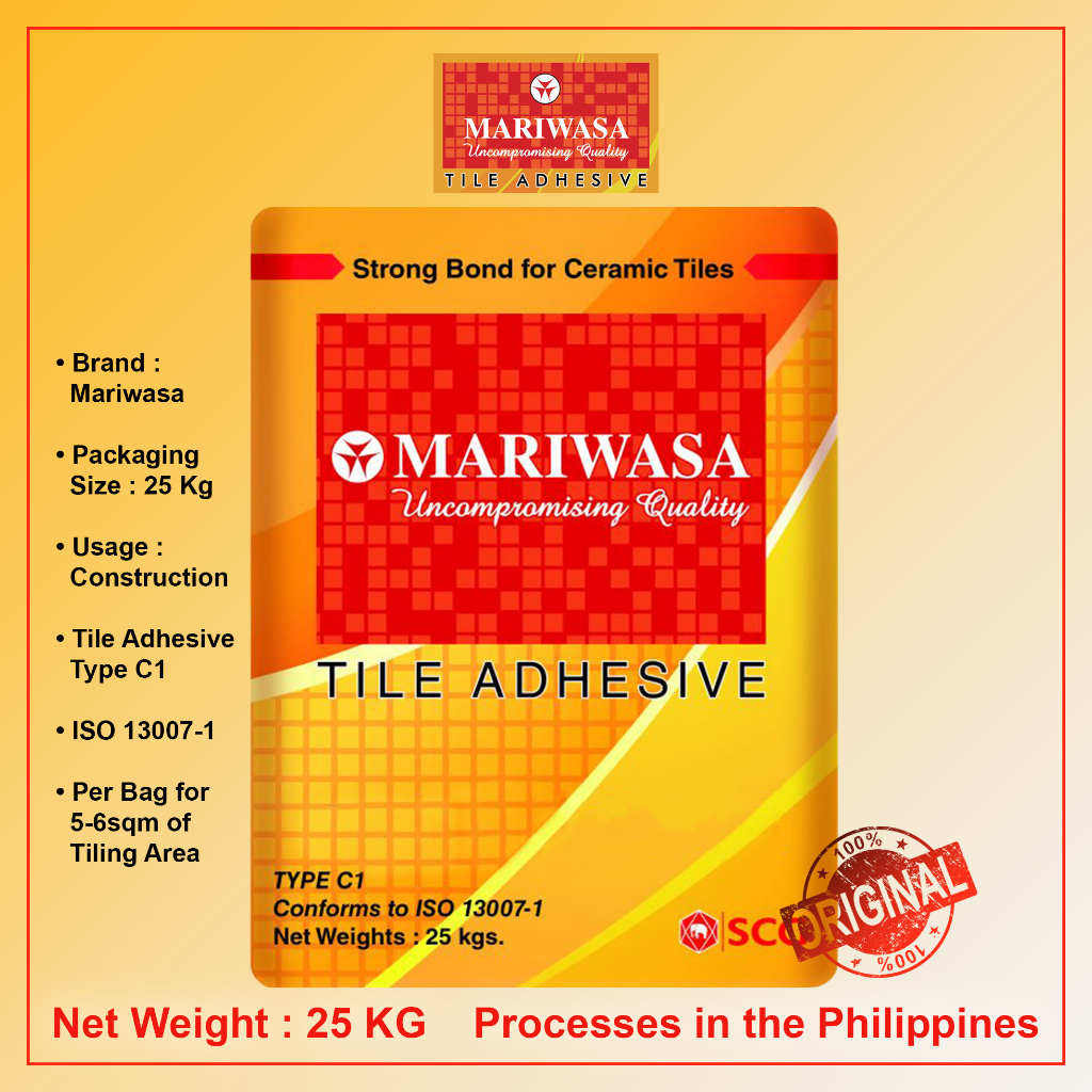 Mariwasa Tile Adhesive 25KG Strong Bond For Ceramic Tiles