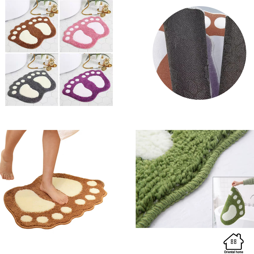 Bathroom Rug Foot print Cashmere, water Absorbent Anti-slip Mat used in ...