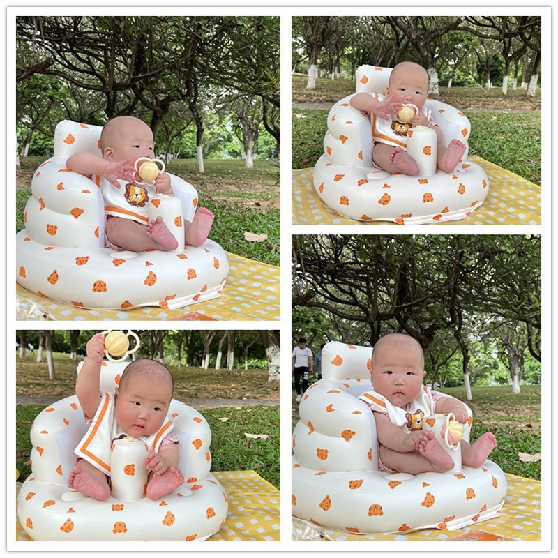 Inflatable Baby Sofa Infant Chair Toddler Learning Seat Foldable