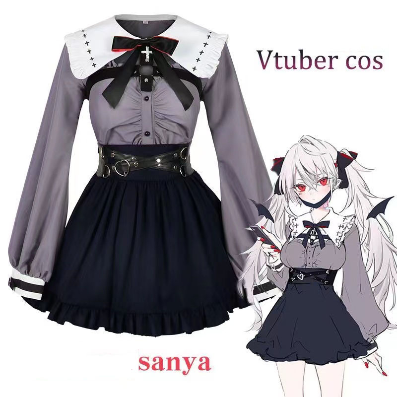 NIJISANJI vtuber cosplay costume Kuzuha sanya cosplay Set and wig ...