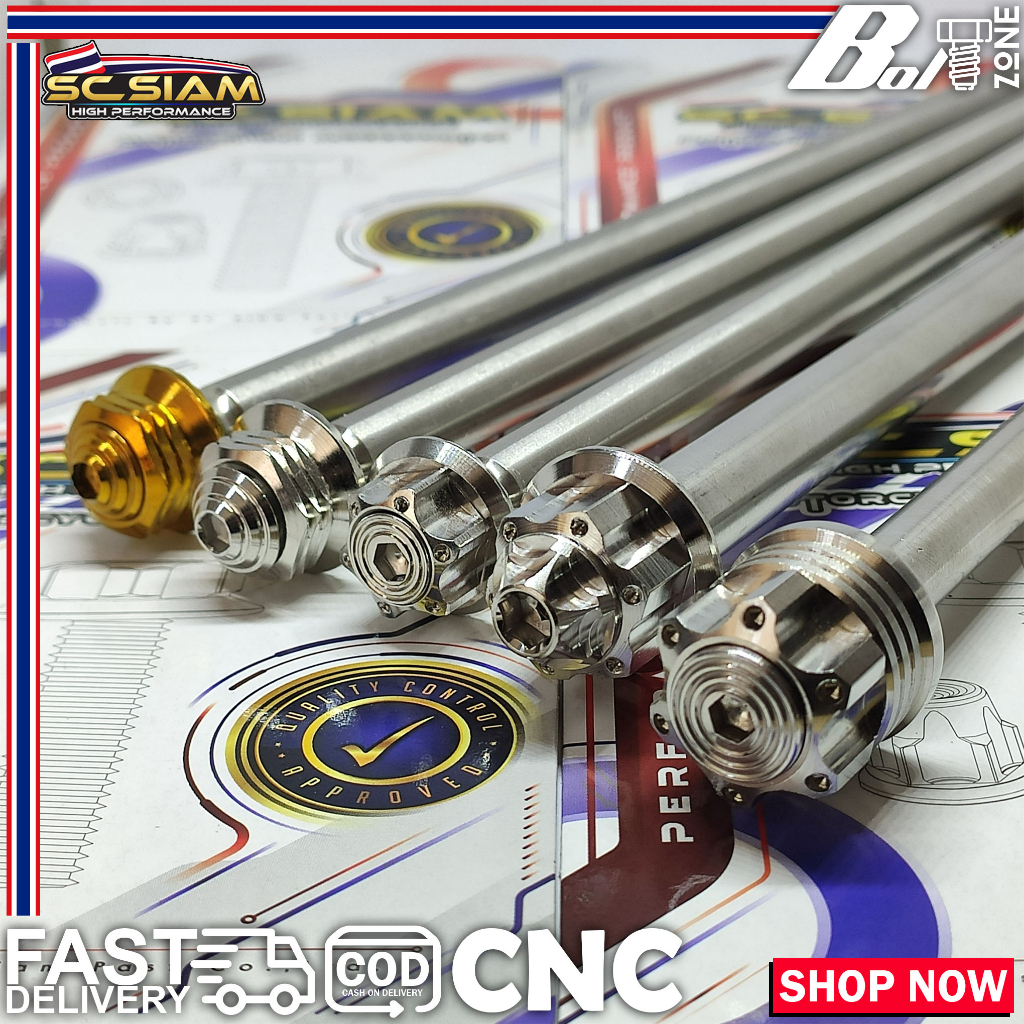 SC SIAM STAINLESS WHEEL AXLE ( EHE ) MIO / M3 / GT / R150 / WAVE / BEAT ...