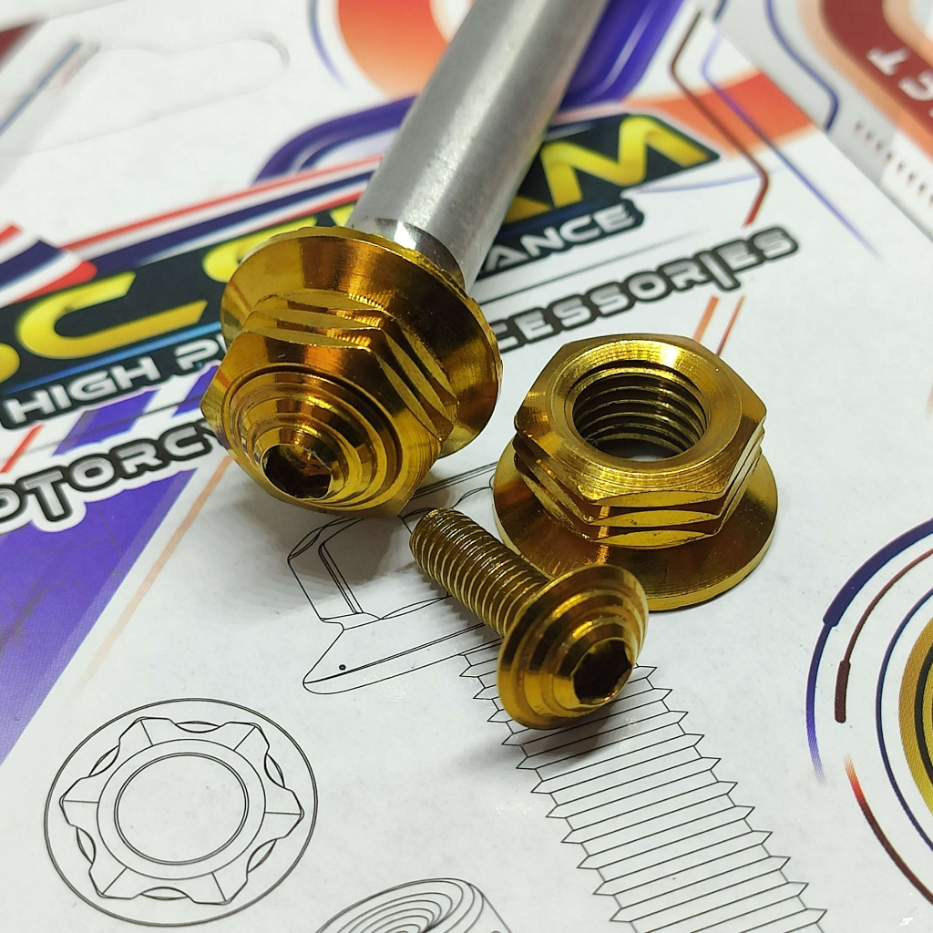 SC SIAM STAINLESS WHEEL AXLE ( EHE ) MIO / M3 / GT / R150 / WAVE / BEAT ...