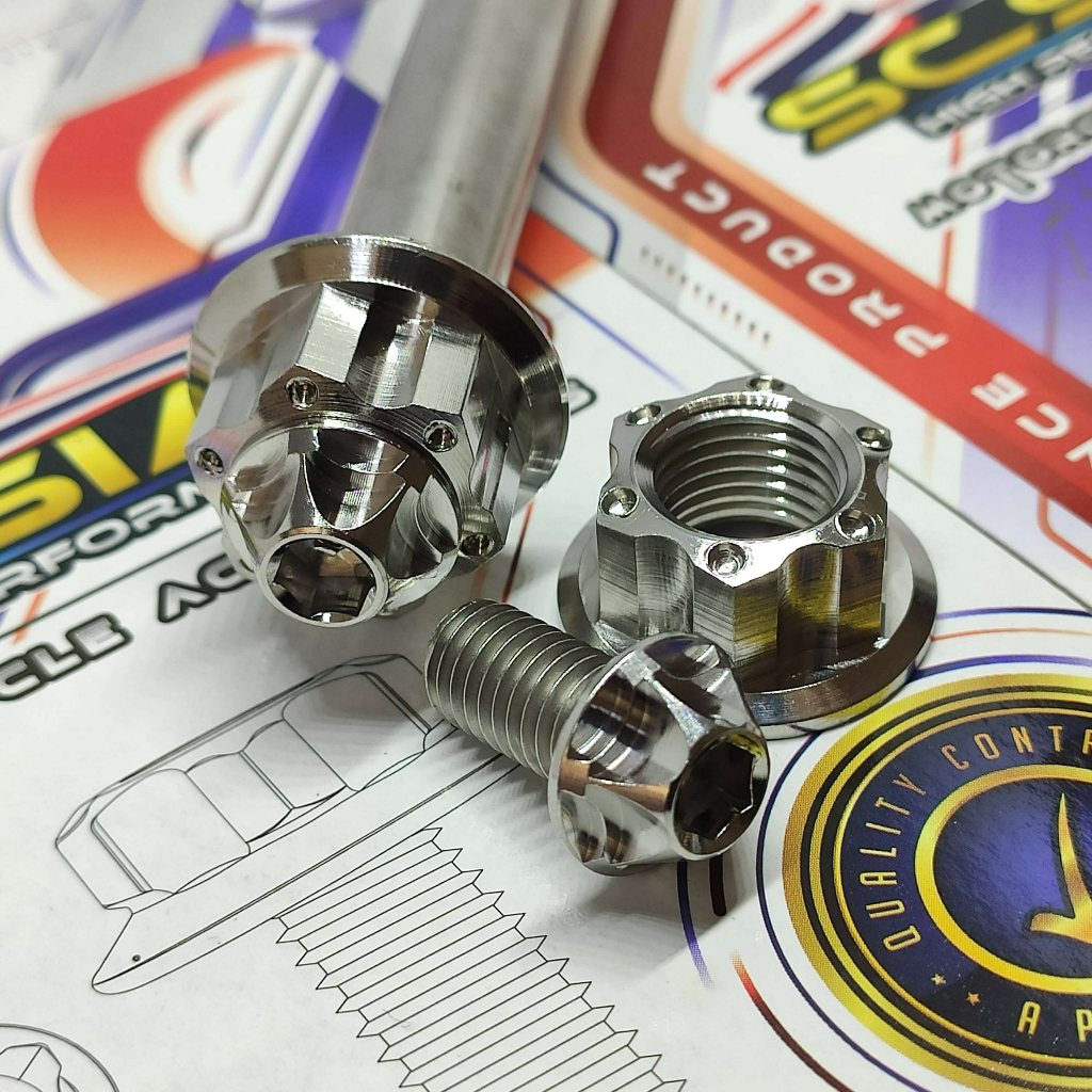 SC SIAM STAINLESS WHEEL AXLE ( EHE ) MIO / M3 / GT / R150 / WAVE / BEAT ...