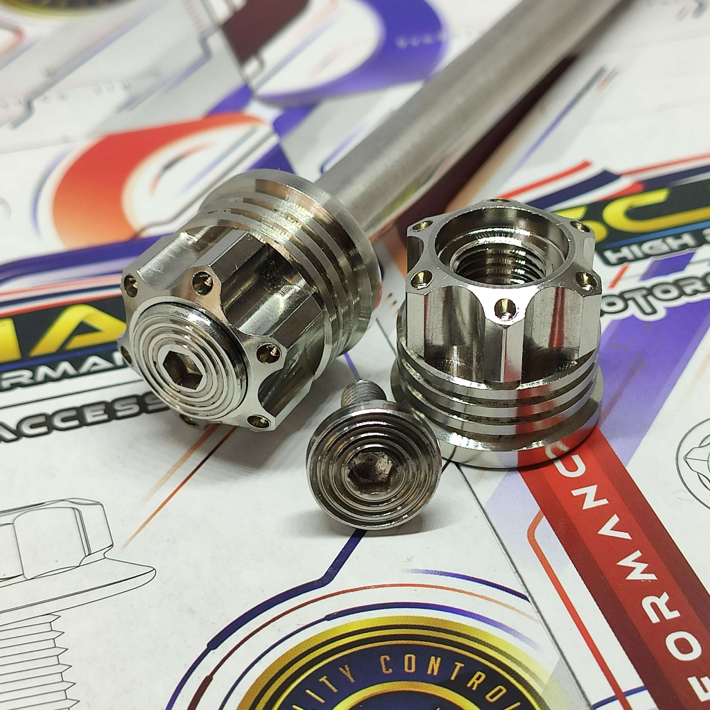 SC SIAM STAINLESS WHEEL AXLE ( EHE ) MIO / M3 / GT / R150 / WAVE / BEAT ...