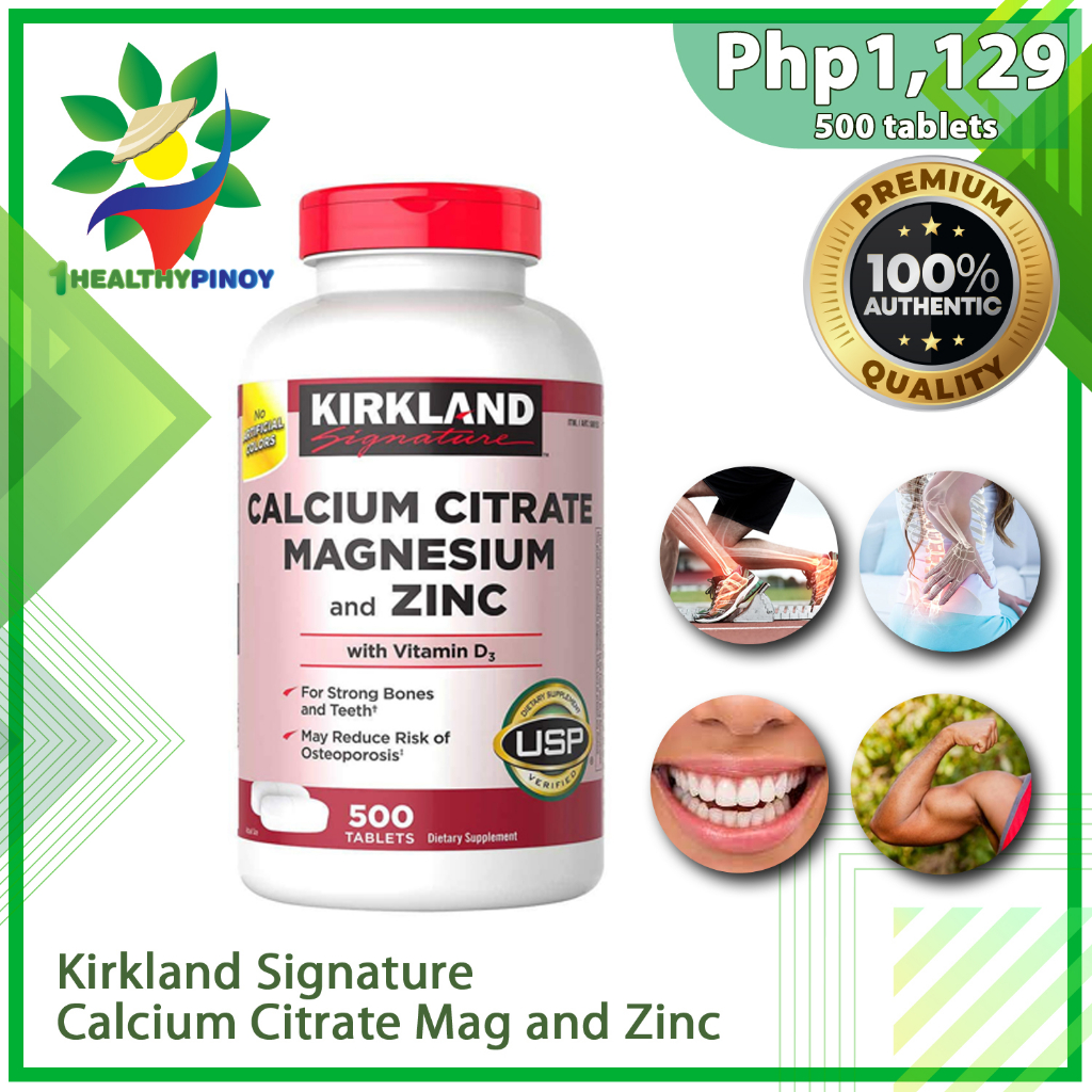 1HealthyPinoy Kirkland Signature Calcium Citrate Magnesium and Zinc