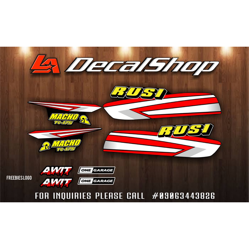 Rusi Tc Macho 125 150 175 Stock Decals Sticker Shopee Philippines