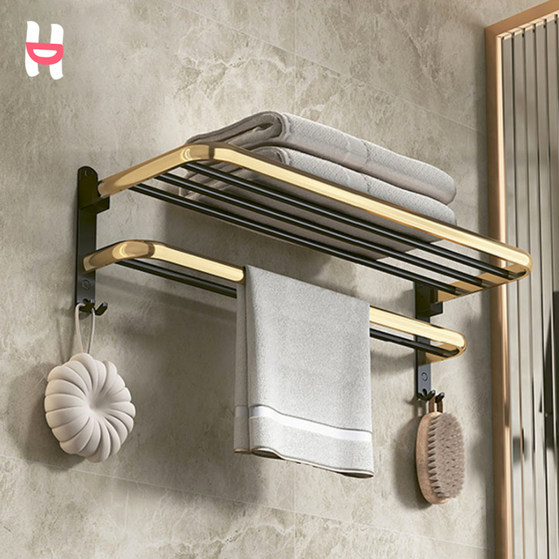 DH 60 cm Punching Towel Rack Bathroom Accessories Bathroom Shelf ...