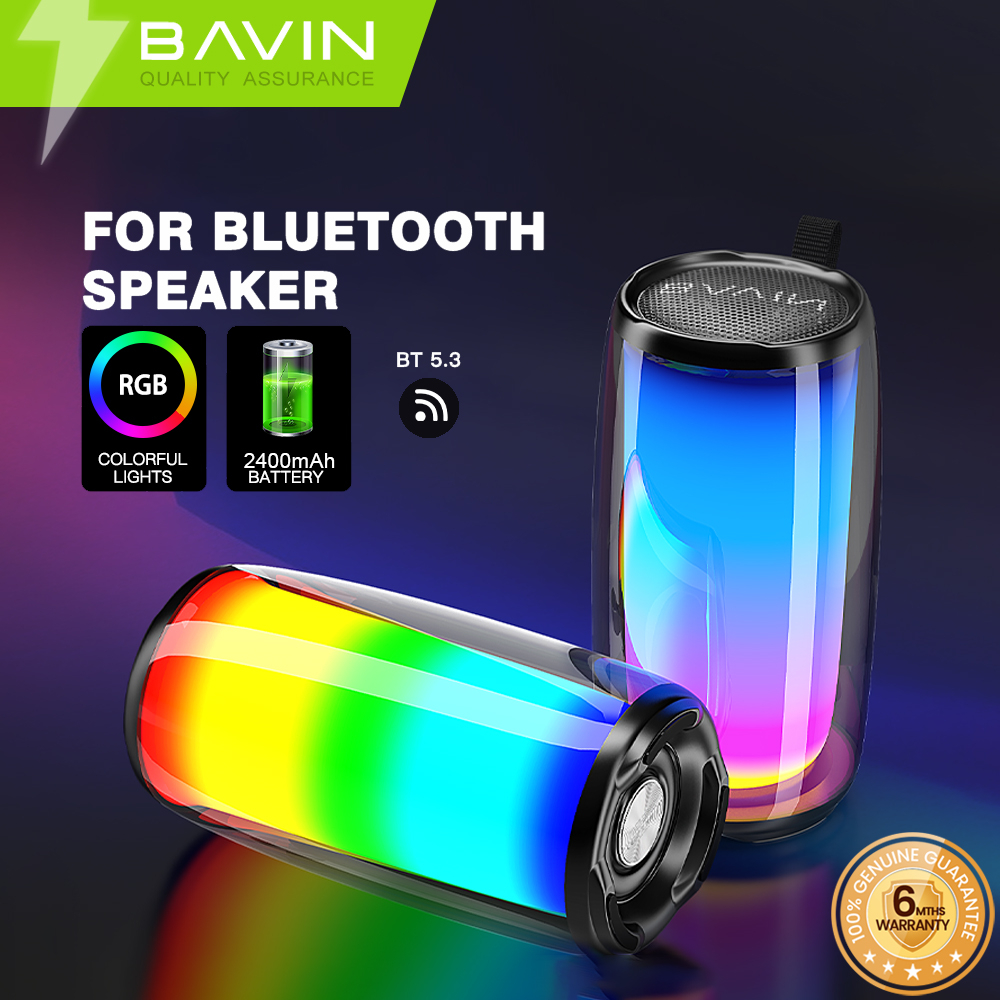 BAVIN BM08 HiFi Bluetooth Speaker Wireless W/12 RGB Night Light 2400mAh ...