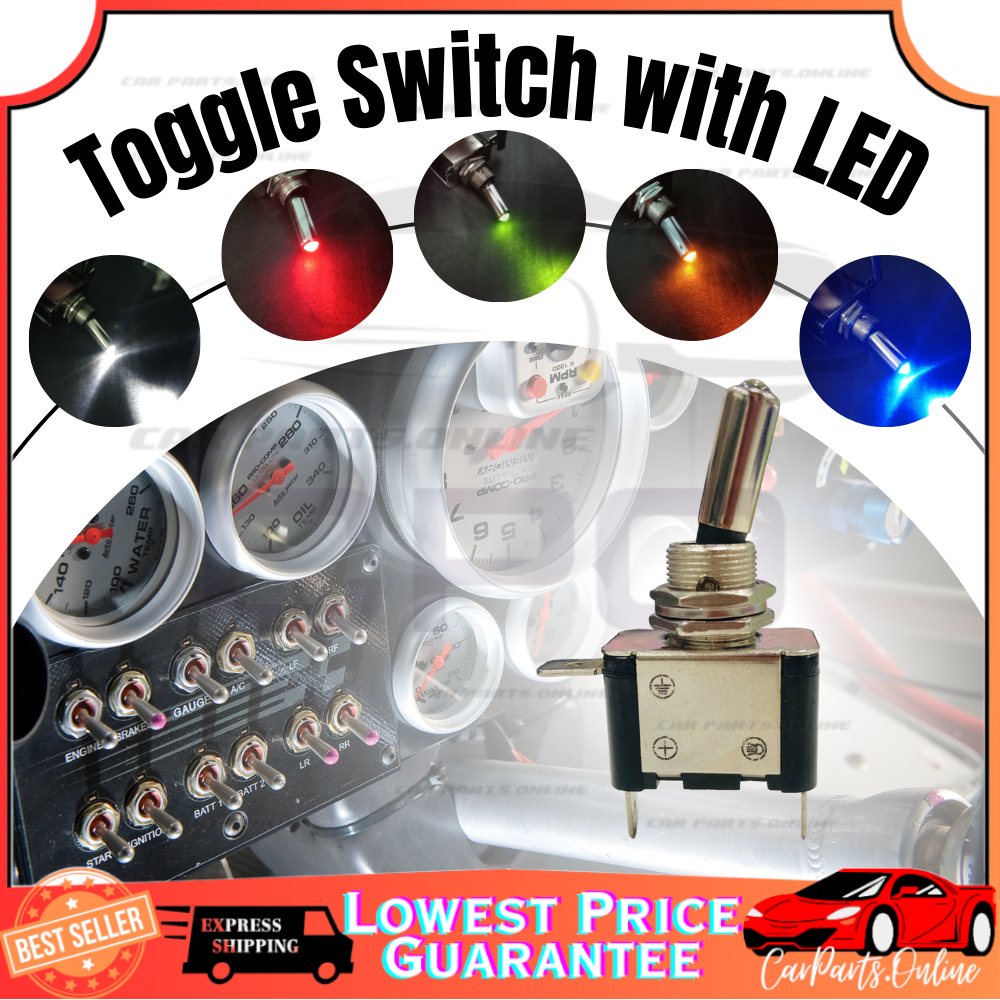 CPO 1PC 3PIN ON-OFF Toggle car Switch With LED Light Heavy Duty ...
