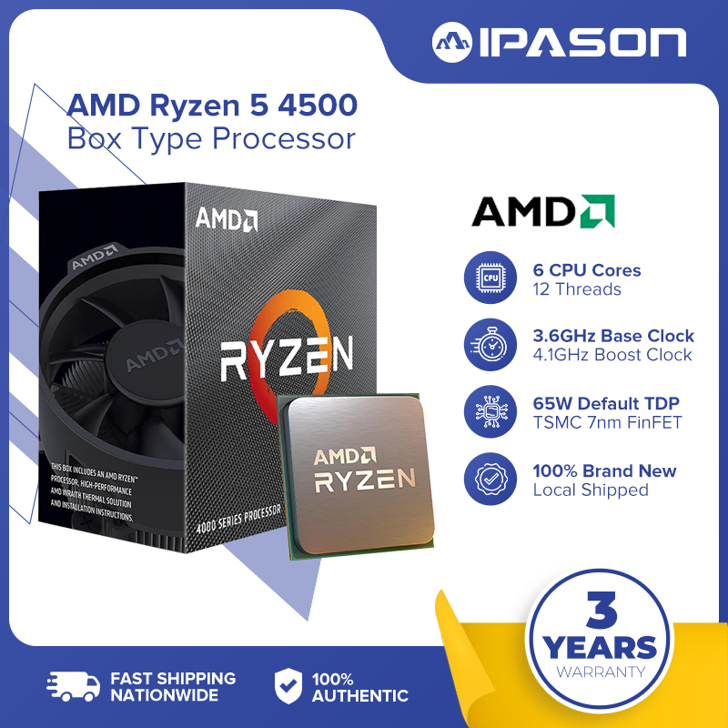 AMD Ryzen™ 5 4500 Desktop Processor (Socket AM4, CPU Cooler