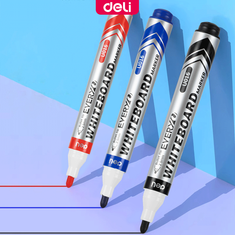 Deli 3 Colors Markers For Whiteboard Marker Pen Shopee Philippines