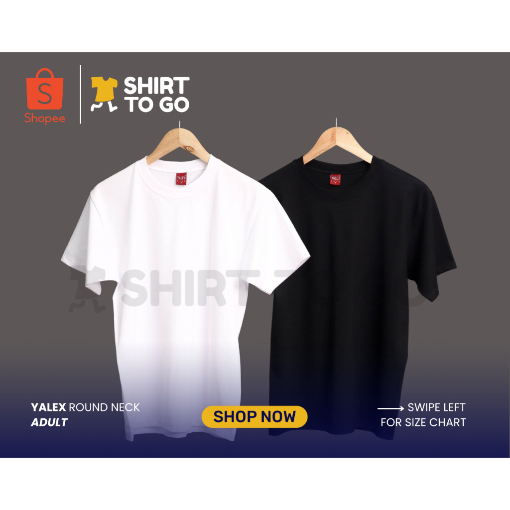 BLACK and WHITE - YALEX Plain T Shirt for Men and Women | Shopee ...