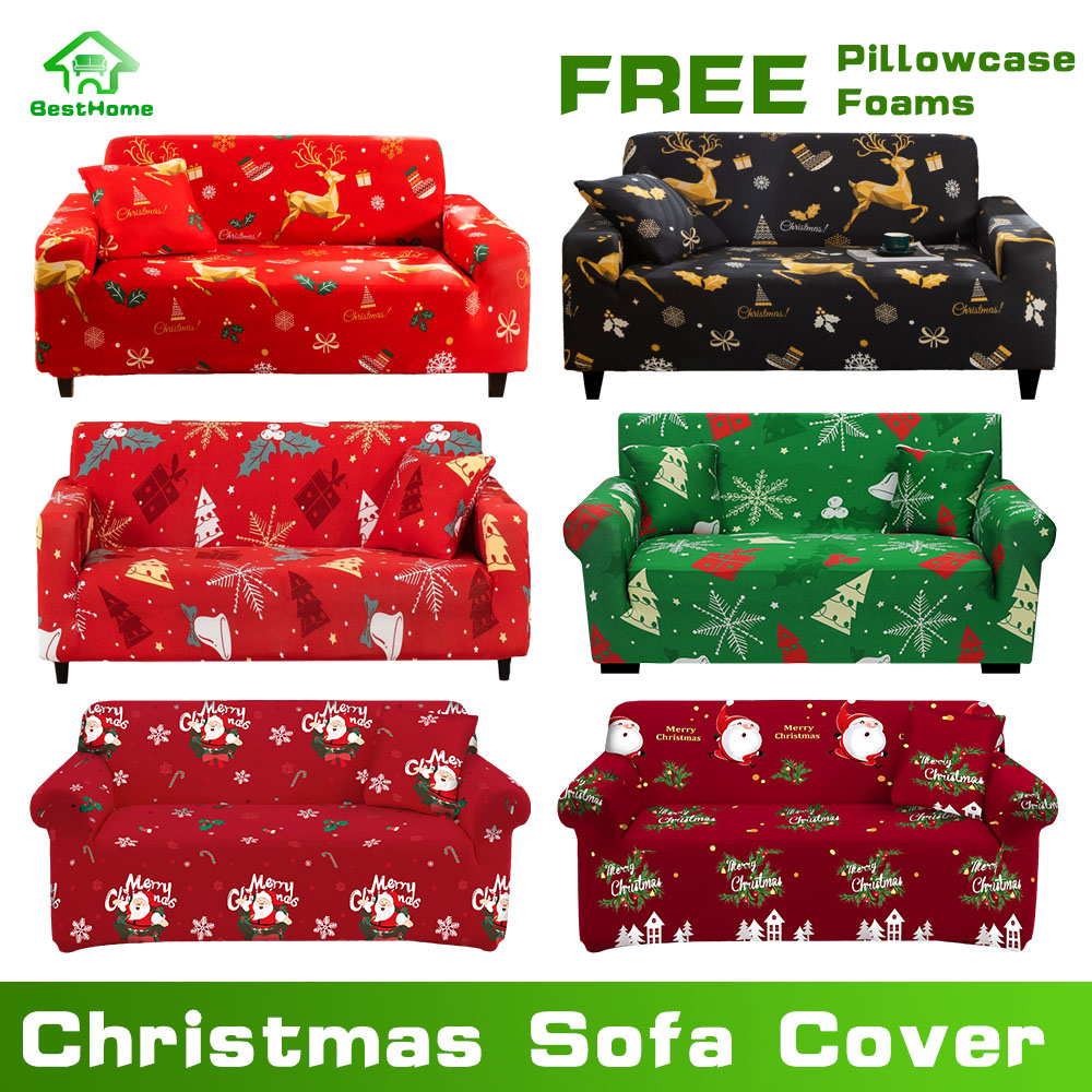 Christmas Sofa Cover Stretch 1/2/3/4 Seater Sofa Seat Cover Regular/L