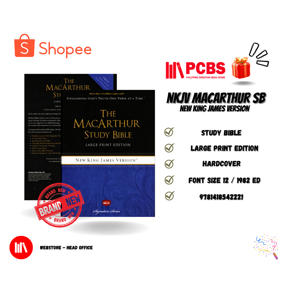 PCBS NKJV The MacArthur Study Bible (LARGE PRINT/FONT SIZE 12) Hard ...
