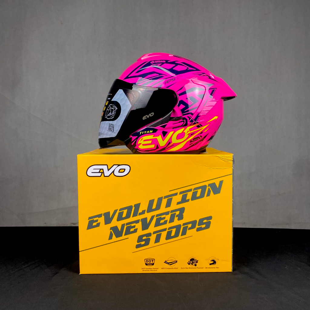 EVO HELMET RX5 TITAN HALF FACE DUAL VISOR w/ free clear lens | Shopee ...