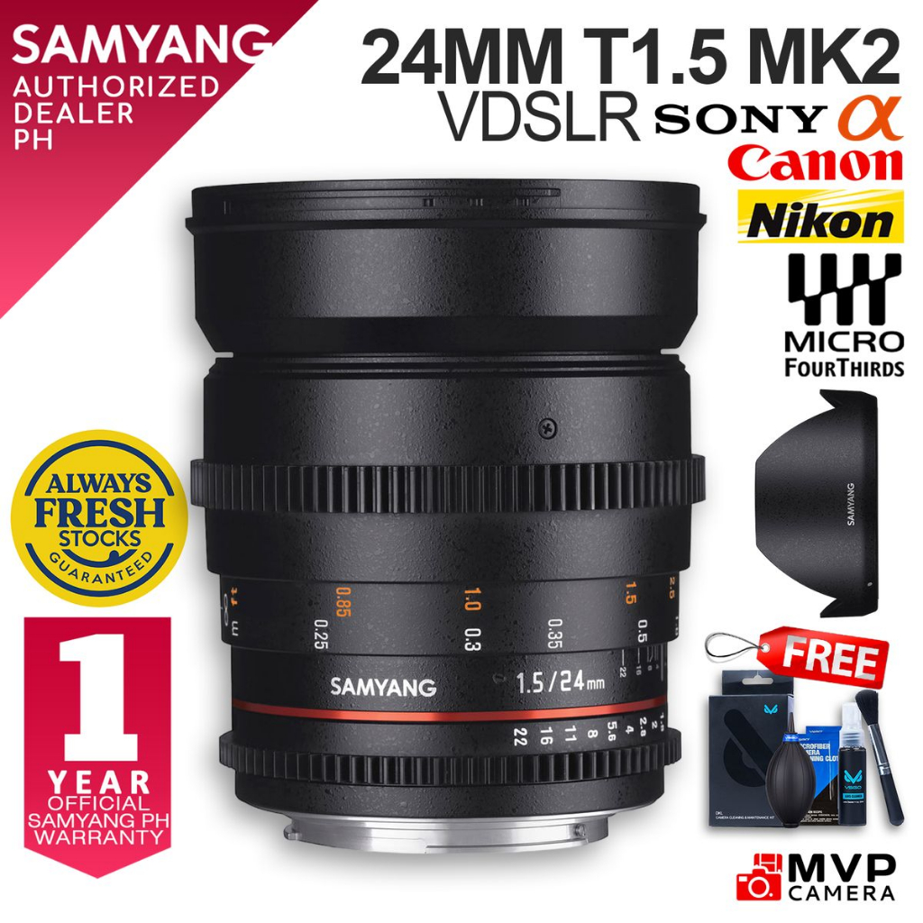 Used Samyang 24mm T1.5 Cine VDSLR II - Canon RF Fit