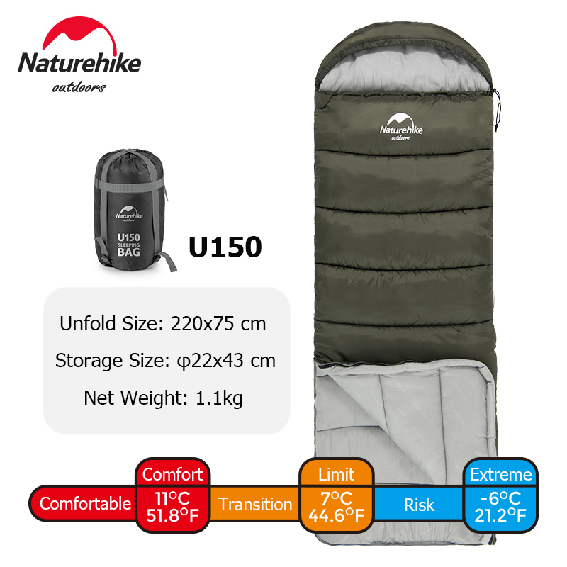 Naturehike Ultralight Down Sleeping Bag, 650FP, 3-4 Season, Adults, 32