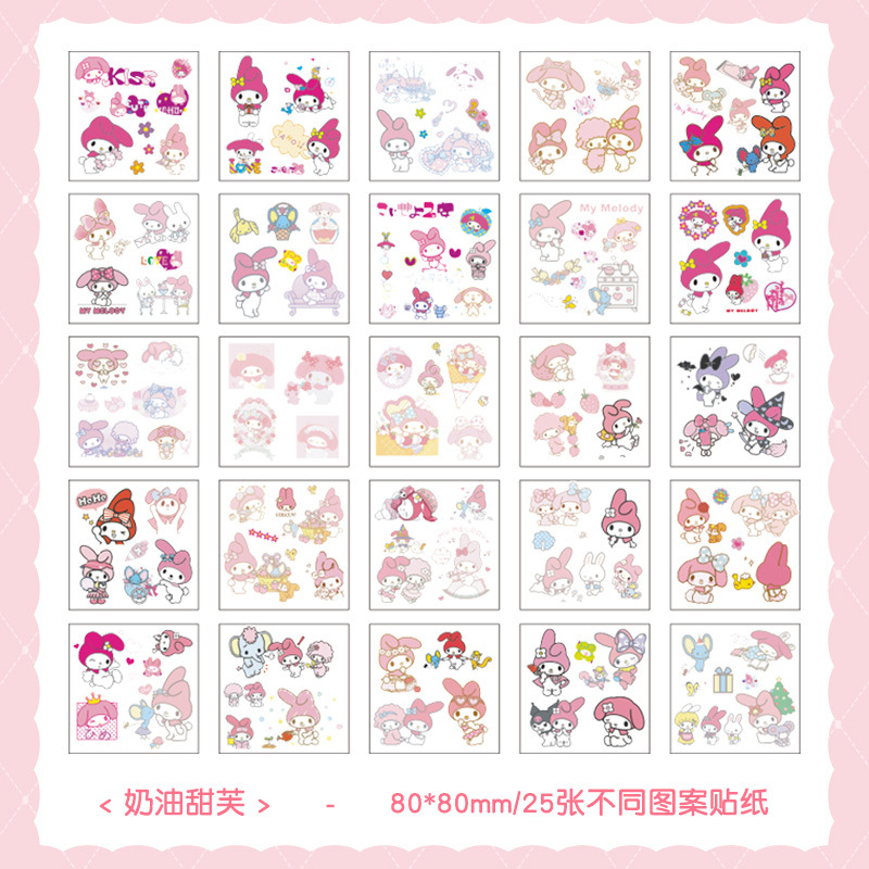 Stickers 25 Sheets PET Sanrio Kuromi Journal Account Material ...