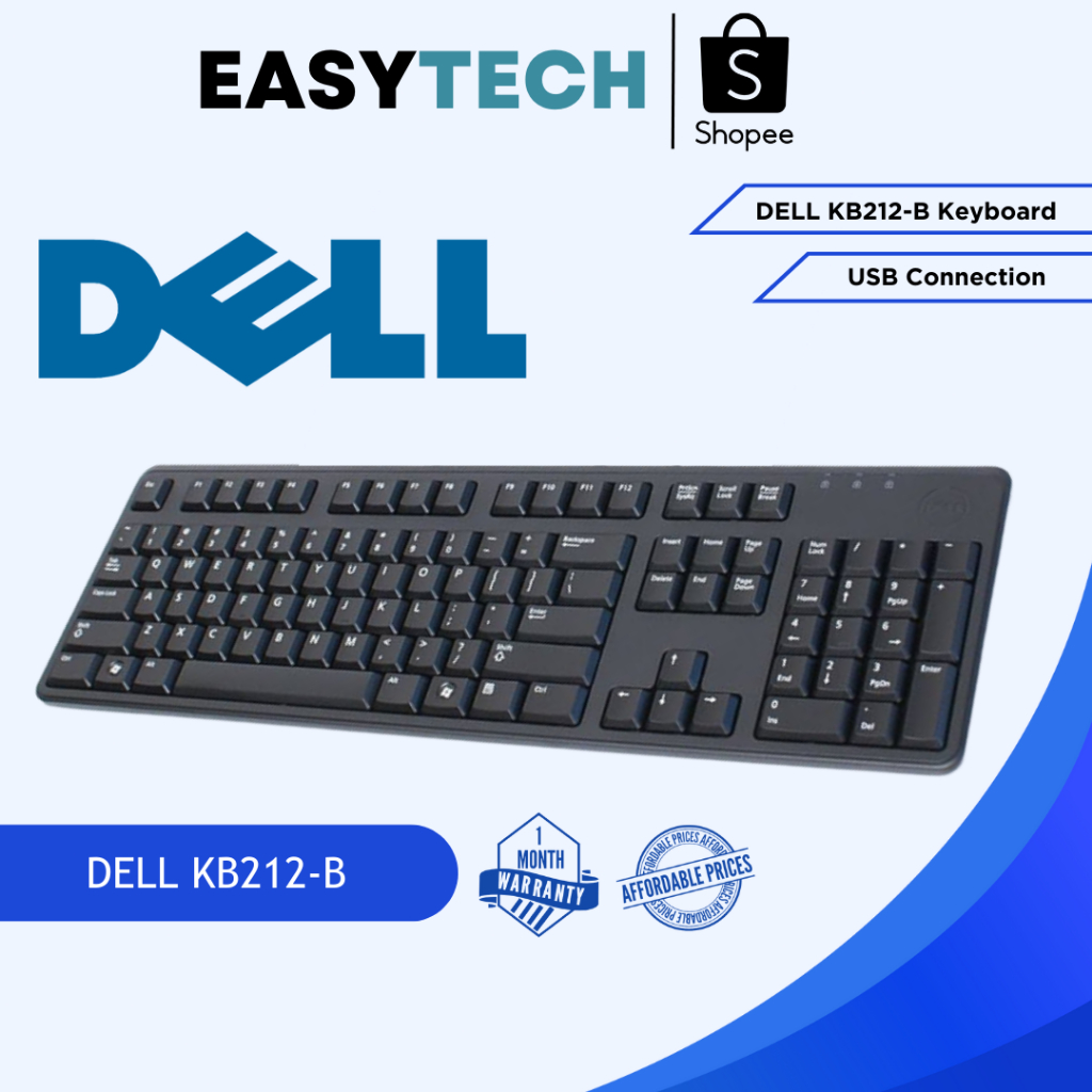 Easytech Dell Kb212 B Softquite Keys Black 104 Keys Usb Wired Keyboard Secondhandused 9117