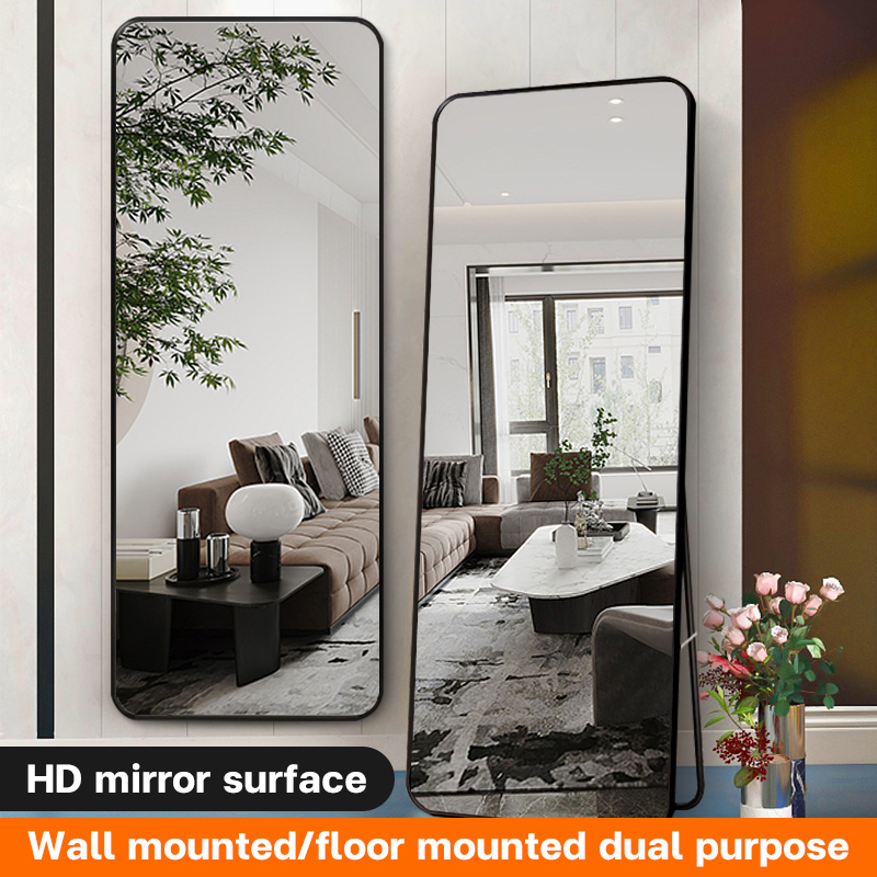 Mirror HD full-body mirror wall-mounted glass floor-to-ceiling mirror home thickened fitting ...