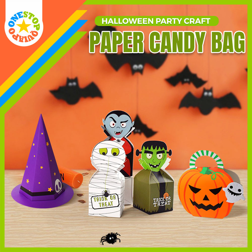 OSQ Christmas & Halloween Packaging Paper Treat Gift Bag For Candies