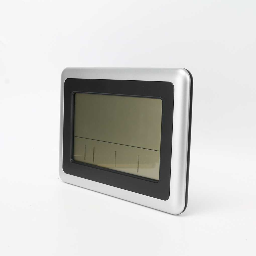 LCD Digital Large Wall Clock Thermometer Desk Calendar Time Alarm ...