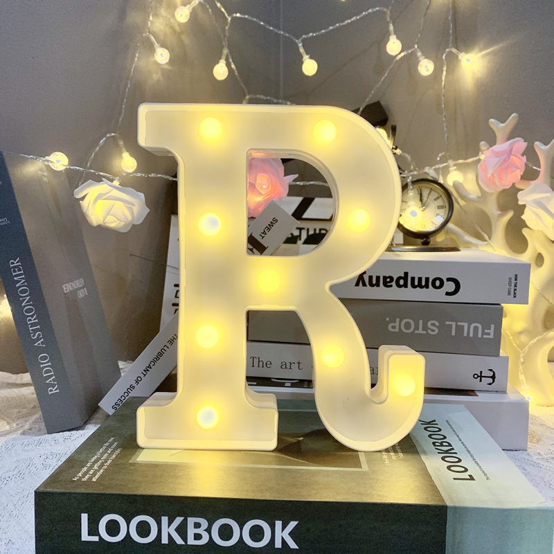 Letter LED Lights Luminous Number Lamp Battery Wedding Birthday ...