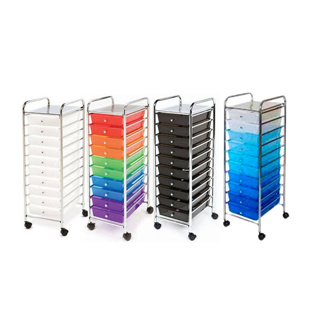 15-Drawer Organizer Cart, Pearlescent Multi-Color