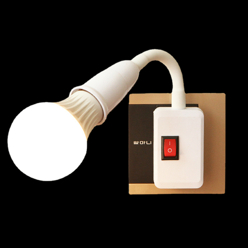 LED light bulb with switch socket E27 GM energy saving bedside wall