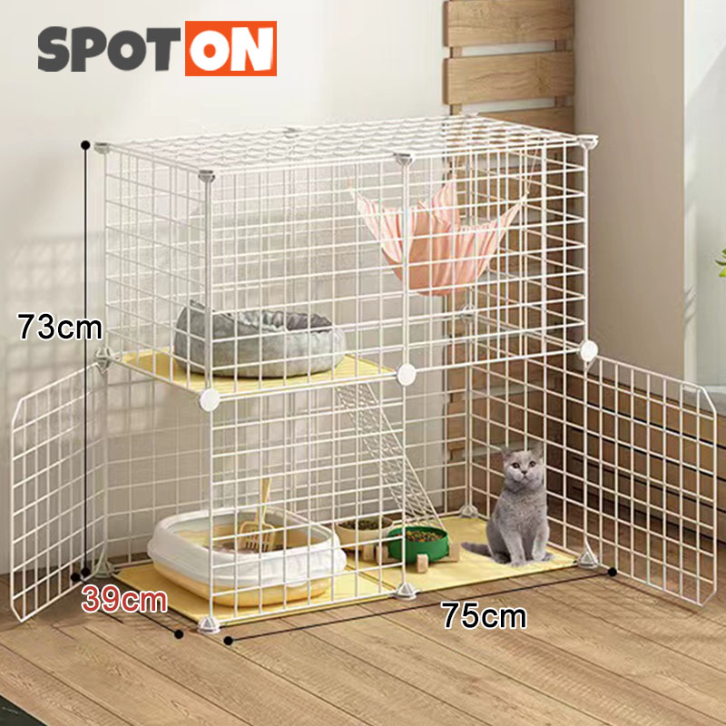 DIY 2/3 Tier Metal Anti-rust Cat Cage Stackable Cat House Cat Cage ...