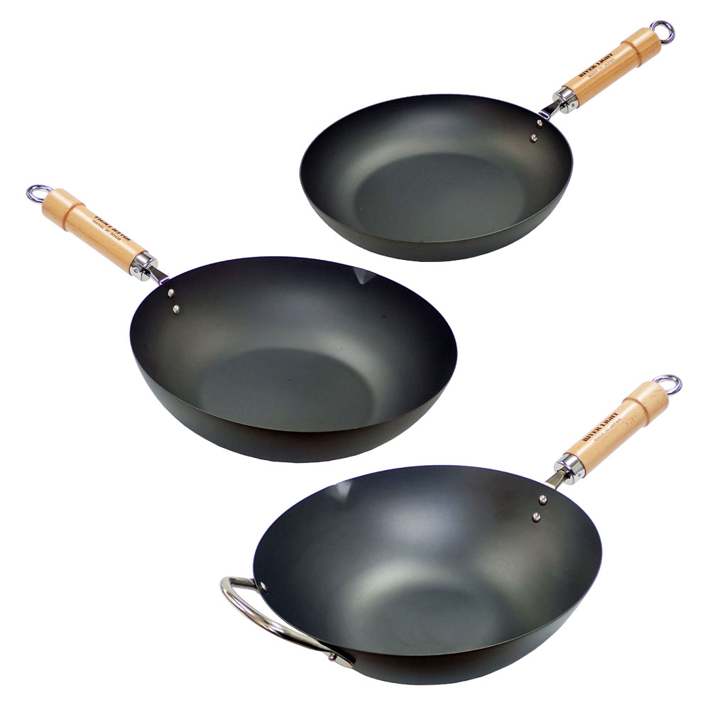 RIVER LIGHT KIWAME PREMIUM Cast Iron Wok, Stirfry Pan, Frying Pan 20cm