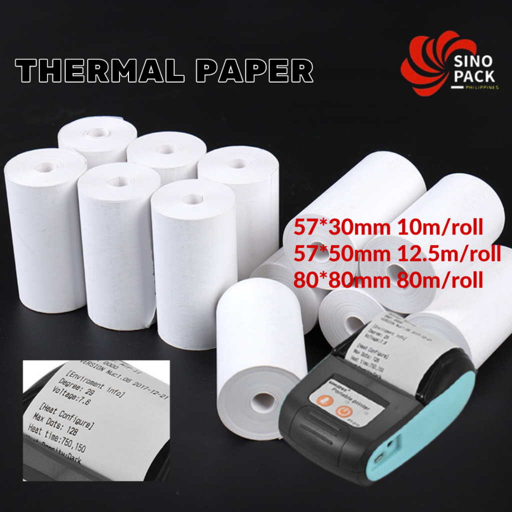 Thermal Paper Coreless 57x30 57x50mm For POS Bluetooth Thermal Printer ...