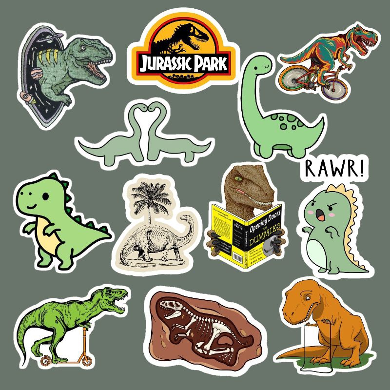Dinosaur Stickers | Vinyl Matte Laminated Waterproof and Scratchproof ...