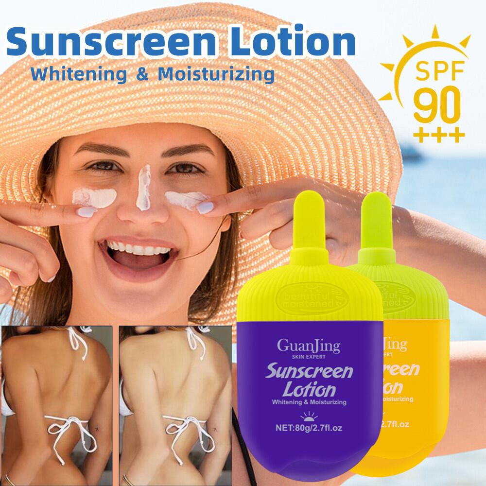 Spf90 Sunscreen Cream Whitening Waterproof Sweatproof Uv Protection Face Sunscreen Lotion For 